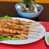 Grilled Prawns with Chilies Salt/Tôm Nướng Muối Ớt  · little spicy