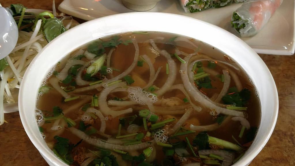 10. Pho Tai Soup · Rice noodle with rare beef.