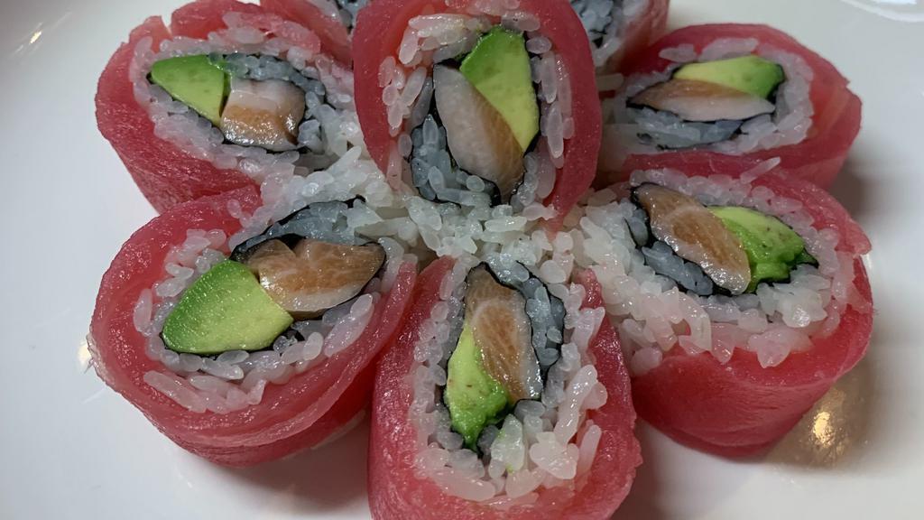 Cherry Blossom · Salmon, avocado, wrapped with tuna