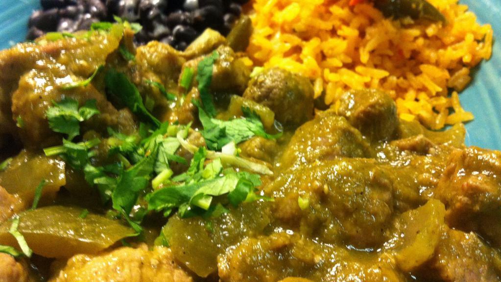 Chile Verde · Pork with green chile.