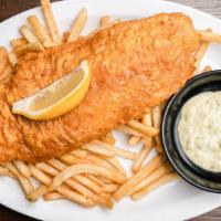 Fish & Chips · Our special Beer battered basa and side of French fries and tartar sauce