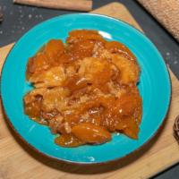 Vegan Peach Cobbler · Delicious Freestone peaches with buttery vegan butter, no soy topped with a  vegan  buttery ...