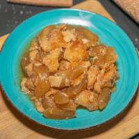 Apple Cobbler · Delicious organic Granny Smith apples mixed with warm spices and buttery crust.