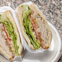 Tuna Fish Sandwich · On white toast.