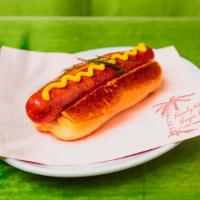 Classic Hot Dog · Hot Dog with mustard and ketchup.