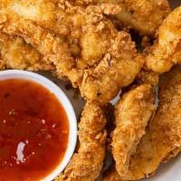 Chicken Tenders · Crispy fried Chicken tenders with your choice of dipping sauce. 3 pcs for regular