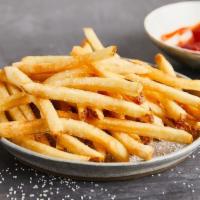 Fries · Crispy skin-on shoestring fries served with Heinz ketchup.