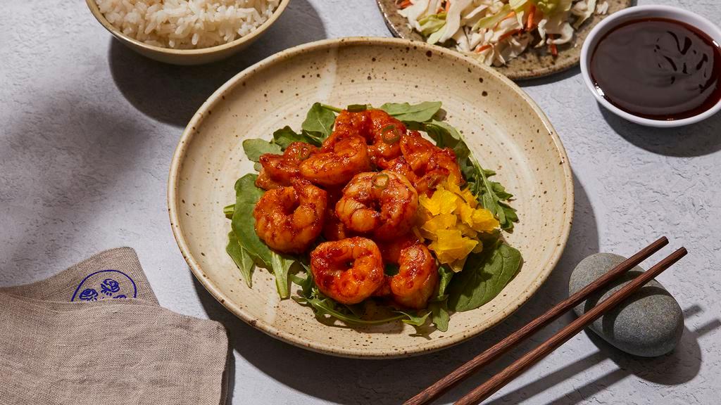 Shrimp Tempura Plate · Fried shrimp with housemade teriyaki sauce, your choice of a base and house salad.