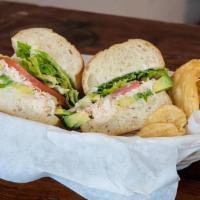 Crab and Avocado · Real crab, fresh avocado, and lettuce on a French roll.