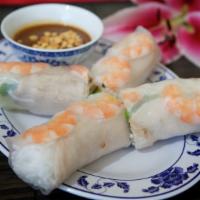 3. Shrimp & Pork Spring Rolls (2) · Dish includes peanuts. Steamed shrimp & pork wrapped in rice paper with vermicelli, lettuce,...