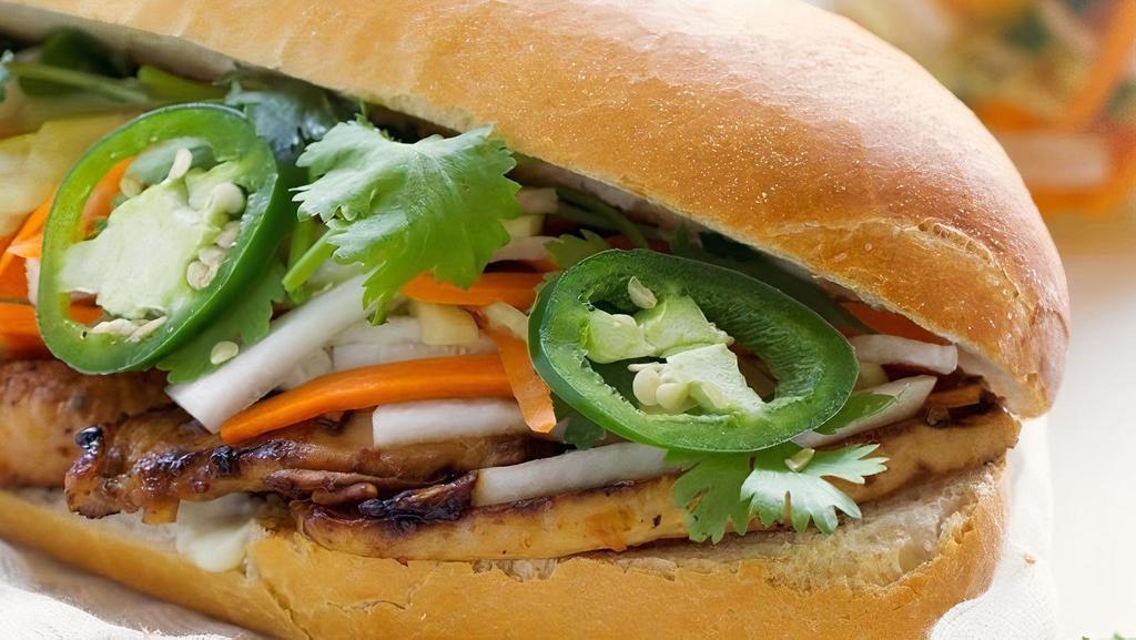 Beef Sandwich · Grill beef, pickled carrot, daikon, lettuce, cilantro, halapeno