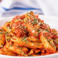 Neverlasting Marinara · olive oil, and basil grinded to create the pomodoro sauce. Cooked with your choice of pasta.