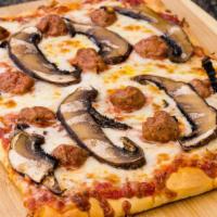 Pizza Salsicce - Sausage & Mushroom · Toppings: Tomato Sauce with Oregano & Garlic, Mozzarella, Italian Sausage, Portobello Mushro...