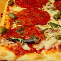 Pizza Pepperoni · Toppings: tomato with oregano & garlic, fresh mozzarella and pepperoni