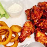 Chicken Wings · 6 Piece Chicken wing comes with celery sticks w/Ranch Sauces.

10+ Piece Chicken wings INCLU...