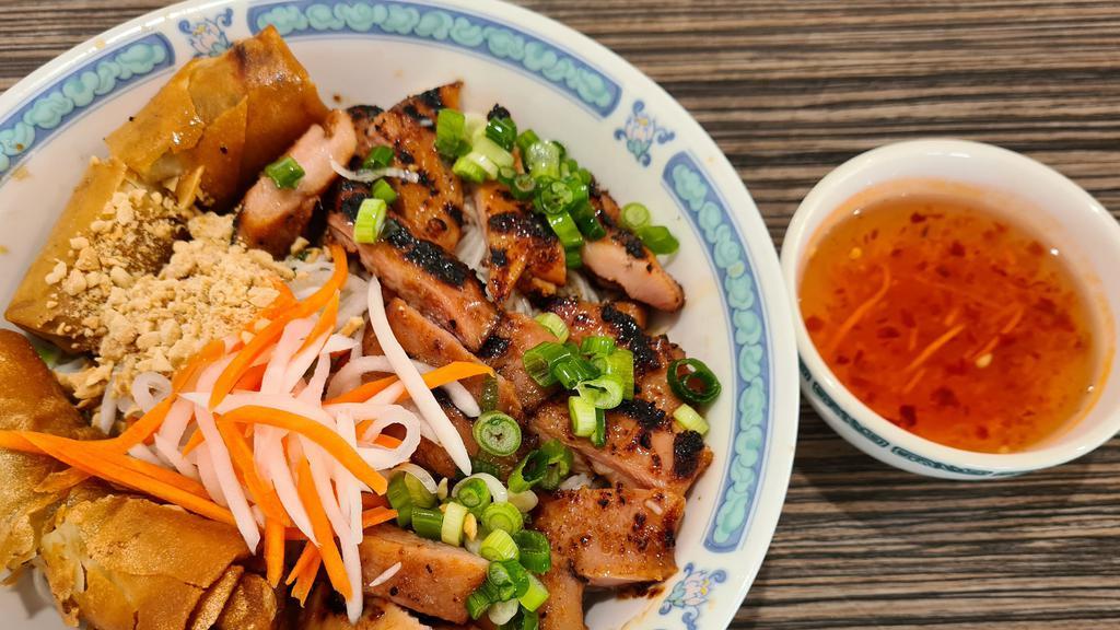 32a. Vermicelli Noodle, Grilled Chicken, Egg Rolls, and Vegetables  · 