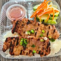 37. Grilled Chicken with Steamed Rice & Vegetables/Cơm Gà Nướng  · 