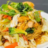 #49. Mì Xào Giòn  Chay · Stir-fried vegetables with crispy egg noodle