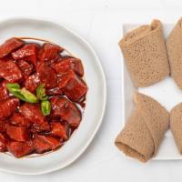 Gored Gored · Spicy. Cube cut tender lean beef seasoned with Awaze, and spicy hot red pepper.