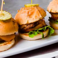 Sliders (3 Pieces) · Choice of three. BBQ pulled pork with power slaw, crab cake with tarter sauce, lettuce and t...
