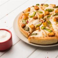 Apna Paneer Pizza · Shahi paneer sauce, homemade paneer, mushrooms, red onions, bell peppers, tomatoes, garlic a...