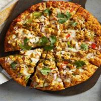 Apna Garlic Tandoori Pizza · Garlic tandoori pizza. White sauce, pineapple, jalapenos, red onions, tomatoes, tandoori chi...