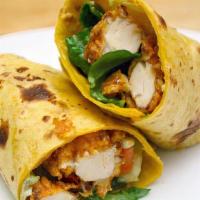 Chicken Wrap · Tender chicken, garbanzo beans and herbs in a wrap.