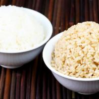 Steamed Rice · Choose from jasmine or brown rice.