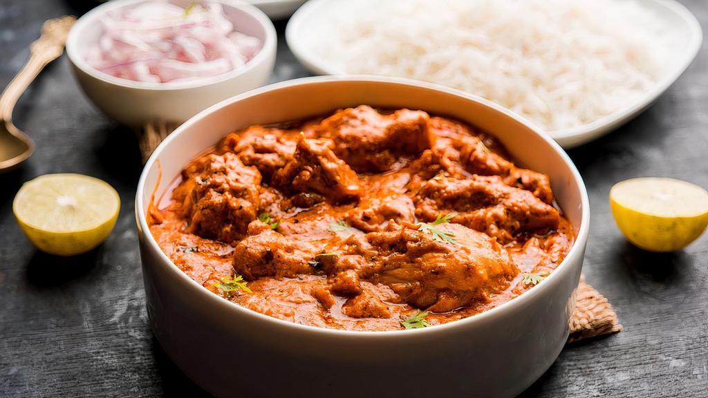 Chicken Tikka Masala · Chicken breast cooked in the tandoor and blended with tomatoes, cream, and house spices.