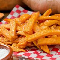 Bb'S Sweet Potato Fries · Side of crispy sweet potato fries tossed with sea salt.