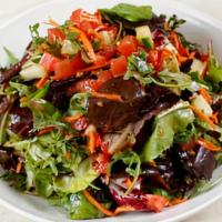 House Salad · Mixed Greens, Cucumbers, Carrots, Tomatoes & House Vinaigrette