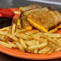Kids- Grilled Cheese · Sourdough, American Cheese, French Fries and Fruit