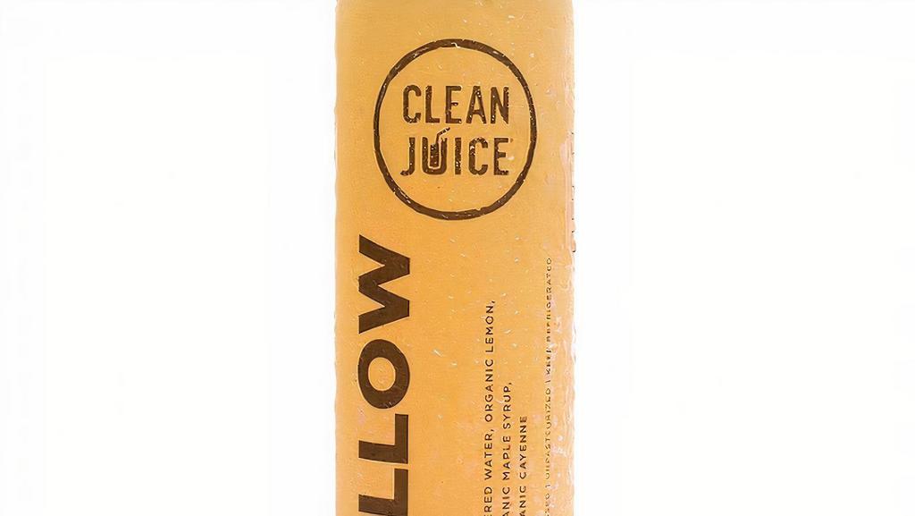 Yellow 16 Oz · Filtered Water, Organic Lemon, Organic Maple Syrup, Organic Cayenne. *Our team works very hard to keep the cold-press fridge stocked, but we can't guarantee your store will have every option available! Please call to confirm availability.. Nutritional information is based on 8oz serving.. Total Calories - 34. Calories from Fat - 1. Total Fat - 0 g. Saturated Fat - 0 g. Trans Fat - 0 g. Cholesterol - 0 mg. Sodium - 6 mg. Total Carbs - 9 g. Dietary Fiber - 0 g. Sugars - 7 g. Protein - 0 g