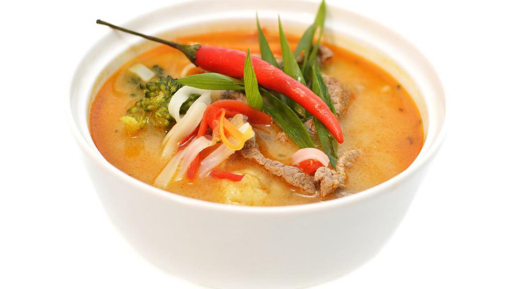 Spicy Beef Pot with Deluxe Vegetables · Spicy beef with hearty and locally grown vegetables, served in a savory broth.
