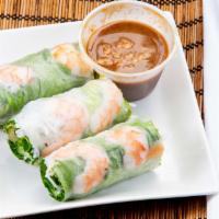 2. Shrimp Spring Rolls (2 Pc) · Wrap in rice paper with lettuce, rice noodles.