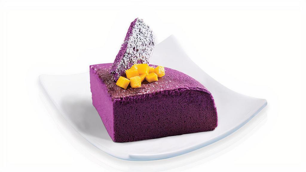 Y6 Purple Lover Cheesecake（Seasonal) 紫薯の芝士蛋糕 · Purple Yam Cheesecake Topped with Mango Cubes