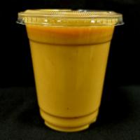 Mango lassi · Yogurt and mango-based smoothie.
