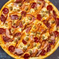 Major Sausage Pizza  · Homemade sausage marinated in white wine, mushrooms, cherry tomatoes, red onions, fresh mozz...