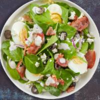 Spinach Catcher Salad  · Baby spinach, pears, apple, dry crumberies, fetta cheese, tomatoes, onions olives.