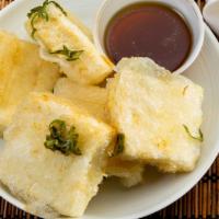 Agedashi Tofu · Fried Tofu with Dry Fish Flakes.