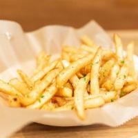 Golden Fries · Crispy outside and Fluffy inside Seasalt/Garlic/Truffle Parmesan