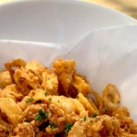 Morning Catch · Tender Rings of Golden Fried Calamari, Serves with Arrabiatta Sauce, Tartar Sauce