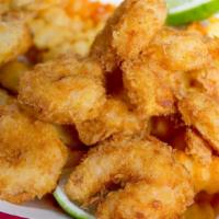 Shrimp & Chips · Fried. Served with french fries.