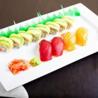 3. Sushi Special Combo · Eight pieces of caterpillar roll, two pieces of salmon nigiri, two pieces of tuna nigiri and...