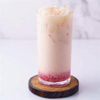 Strawberry Milk Tea · Non-dairy. Strawberry chunks in jasmine milk tea.