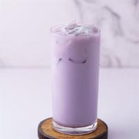 Taro Milk Tea · Creamy and non-caffeinated. Non-dairy.
