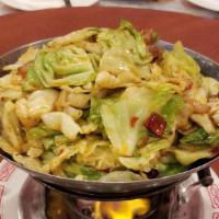 H9. Griddle Cooked Spicy Cabbage with Pork 干锅手撕包心菜 · 