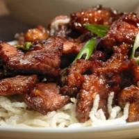 Mongolian Beef · Beef. Caramelized red onion and crispy rice noodle.