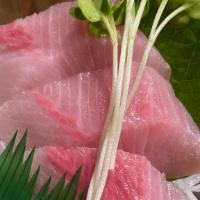 Sashimi Hamachi (Yellowtail) · Three pieces fish only.
