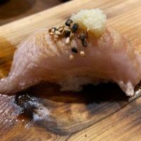 Nigiri Shiro Maguro (Albacore) · Two pieces fish over rice.